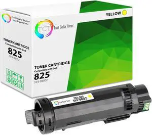 True Color Toner 825 Yellow Toner Cartridge - Premium Compatible Replacement for Dell 825Y 593-BBOZ Yellow Works With Dell H625 H625CDW H825 H825CDW S2825 S2825CDN