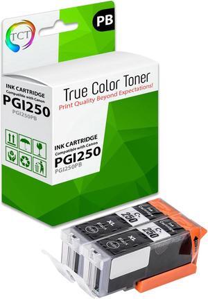 True Color Toner PGI250 Black Ink Cartridge 2 Pack - Premium Compatible Replacement for Canon PGI-250 PGI250 Pigment Black Works With Canon Pixma MX922 MG5420 MG6320 MX722 IP7220 MG5422 MG7120