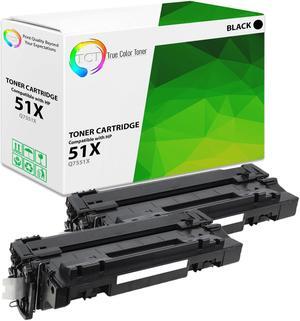 True Color Toner 51X Toner Cartridge 2 Pack - Premium Compatible Replacement for HP 51X Q7551X Black High Yield Works With HP LaserJet P3005 P3005D P3005X P3005N P3005DN