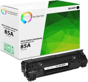 True Color Toner 85A MICR Toner Cartridge - Premium Compatible Replacement for HP 85A CE285A MICR Black Works With HP LaserJet P1102 M1212NF MFP