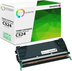 True Color Toner Premium Compatible Toner Cartridge Replacement for Lexmark C524 C5242MH Magenta High Yield Works With Lexmark C520 C522 C530 IBM 1614 1634