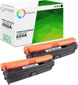 True Color Toner 650A Black Toner Cartridge 2 Pack - Premium Compatible Replacement for HP 650A CE270A Black Works With HP Color LaserJet Enterprise CP5525