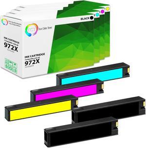 True Color Toner 972X Ink Cartridge 5 Pack - Premium Compatible Replacement for HP 972X High Yield Works With HP PageWide Pro 452dn 477dn 477dw 552dw