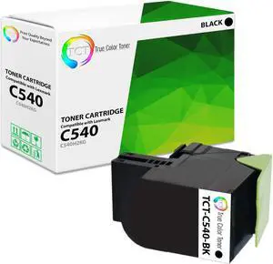 True Color Toner Premium Compatible Toner Cartridge Replacement for Lexmark C540 C540H2KG Black Works With Lexmark C540N C546DTN X543DN X548DTE