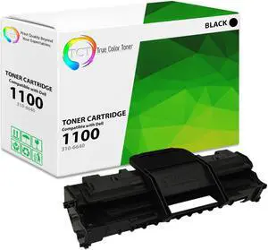 True Color Toner 1100 Toner Cartridge - Premium Compatible Replacement for Dell 310-6640 GC502 310-7660 J9833 Black Works With Dell 1100 1110