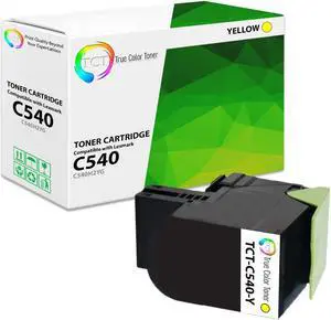True Color Toner Premium Compatible Toner Cartridge Replacement for Lexmark C540 C540H2YG Yellow Works With Lexmark C540N C546DTN X543DN X548DTE