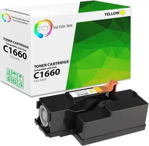 True Color Toner 1660 Yellow Toner Cartridge - Premium Compatible Replacement for Dell 3320402 332-0402 Yellow Works With Dell Color Laser 1660 C1660 C1660w