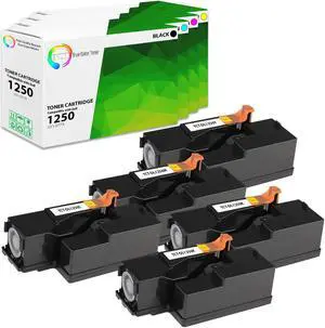 True Color Toner 1250 Toner Cartridge 5 Pack - Premium Compatible Replacement for Dell 1350CNW 1355CN C1760NW C1765NF