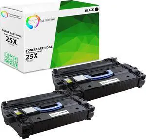 True Color Toner 25X Toner Cartridge 2 Pack - Premium Compatible Replacement for HP 25X CF325X Black High Yield Works With HP LaserJet Enterprise M806DN MFP Flow M830