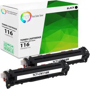 True Color Toner 116 Black Toner Cartridge 2 Pack - Premium Compatible Replacement for Canon 116 1980B001AA Black Works With Canon ImageClass MF8050CN MF8080CW