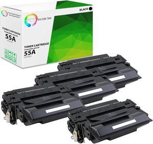 True Color Toner 55A Toner Cartridge 4 Pack - Premium Compatible Replacement for HP 55A CE255A Black Works With HP LaserJet P3011 P3015 P3016 MFP M525