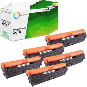 True Color Toner 651A Toner Cartridge 5 Pack - Premium Compatible Replacement for HP 651A CE340A CE341A CE342A CE343A Works With HP Color LaserJet Enterprise 700 MFP M775dn M775f M775z