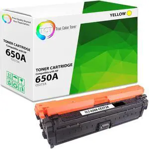 True Color Toner 650A Yellow Toner Cartridge - Premium Compatible Replacement for HP 650A CE272A Works With HP Color Laserjet Enterprise CP5525 CP5525dn CP5525n CP5525xh M750dn M750n