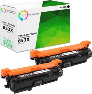 True Color Toner 653X Black Toner Cartridge 2 Pack - Premium Compatible Replacement for HP 653X CF320X High Yield Black Works With HP Color LaserJet Enterprise MFP M680Z M680F M680DN