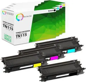 True Color Toner TN115 Toner Cartridge 4 Pack - Premium Compatible Replacement for Brother TN-115 TN115BK TN115C TN115M TN115Y Works With Brother HL-4040 4070 MFC-9440 DCP-9040
