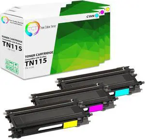 True Color Toner TN115 Color Toner Cartridge 3 Pack - Premium Compatible Replacement for Brother TN-115 TN115C TN115M TN115Y Works With Brother HL-4040 4070 MFC-9440 DCP-9040