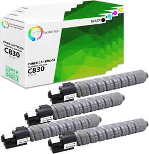 True Color Toner C830 Toner Cartridge 4 Pack - Premium Compatible Replacement for Ricoh Aficio 821181 821184 821183 82118 Works With Ricoh Aficio SP C830 C831