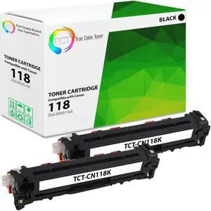 True Color Toner 118 Black Toner Cartridge 2 Pack - Premium Compatible Replacement for Canon 118 Black Works With Canon ImageClass LBP7660CDN LBP7200CDN MF8350CDN MF8380CDW MF8580CDW