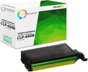 True Color Toner 660B Yellow Toner Cartridge - Premium Compatible Replacement for Samsung CLP-660B CLP-Y660B Yellow Works With Samsung CLP-660N 610ND 660ND 611