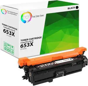 True Color Toner 653X Black Toner Cartridge - Premium Compatible Replacement for HP 653X CF320X High Yield Works With HP Color LaserJet Enterprise MFP M680Z M680F M680DN