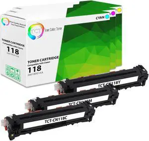 True Color Toner 118 Color Toner Cartridge 3 Pack - Premium Compatible Replacement for Canon 118 Works With Canon ImageClass LBP7660CDN LBP7200CDN MF8350CDN