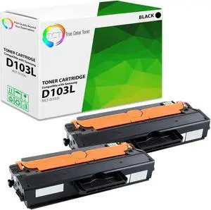 True Color Toner D103L Toner Cartridge 2 Pack - Premium Compatible Replacement for Samsung MLT-D103L Black High Yield Works With Samsung ML-2950 2950ND 2951D 2955 2955ND 2955DW