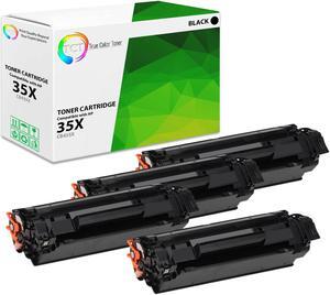 True Color Toner 35X Toner Cartridge 4 Pack - Premium Compatible Replacement for HP 35X CB435X Black High Yield Works With HP LaserJet P1005 P1006 P1007 P1008 P1009 True Color Toner 35X Toner Cartridge 4 Pack - Premium Compatible Replacement for HP 35X CB435X Black High Yield Works With HP LaserJet P1005 P1006 P1007 P1008 P1009