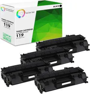True Color Toner 119 Toner Cartridge 4 Pack - Premium Compatible Replacement for Canon 119 3479B001AA Black Works With Canon ImageClass MF5880dn MF5950dw LBP6670dn
