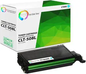 True Color Toner 508L Cyan Toner Cartridge - Premium Compatible Replacement for Samsung CLT-508L CLT-C508L Cyan High Yield Works With Samsung CLP-620 670 CLX-6220