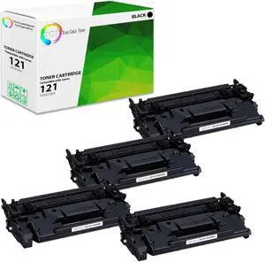 True Color Toner 121 Toner Cartridge 4 Pack - Premium Compatible Replacement for Canon 121 3252C001 Black Works With Canon ImageClass D1650 D1620