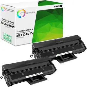 True Color Toner D101S Toner Cartridge 2 Pack - Premium Compatible Replacement for Samsung MLT-D101S Black Works With Samsung ML-2161 2166W 2160 2165 2165W 2168 2167 SCX-3401