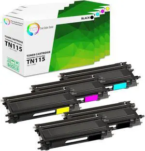 True Color Toner TN115 Toner Cartridge 5 Pack - Premium Compatible Replacement for Brother TN-115 TN115BK TN115C TN115M TN115Y Works With Brother HL-4040 4070 MFC-9440 DCP-9040