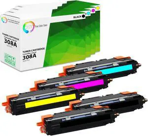 True Color Toner 308A 309A Toner Cartridge 5 Pack - Premium Compatible Replacement for HP 308A 309A Q2670A Q2671A Q2672A Q2673A Works With HP Color LaserJet 3500 3500N 3550 3550N
