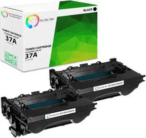 True Color Toner 37A Toner Cartridge 2 Pack - Premium Compatible Replacement for HP 37A CF237A Black Works With HP LaserJet Enterprise M607 M607n M607dn M609dn MFP M631 M633 Series