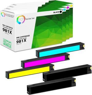 True Color Toner 981X Ink Cartridge 5 Pack - Premium Compatible Replacement for HP 981X High Yield Works With HP PageWide Enterprise Color 556dn MFP 586z True Color Toner 981X Ink Cartridge 5 Pack - Premium Compatible Replacement for HP 981X High Yield Works With HP PageWide Enterprise Color 556dn MFP 586z