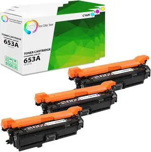 True Color Toner 653X Color Toner Cartridge 3 Pack - Premium Compatible Replacement for HP 653A CF321A CF323A CF322A Works With HP Color LaserJet Enterprise MFP M680Z M680F M680DN