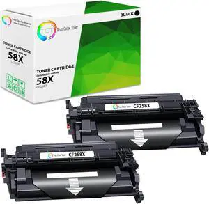 True Color Toner 58X Toner Cartridge 2 Pack - Premium Compatible Replacement for HP 58X CF258X Black High Yield Works With HP LaserJet Pro M404 M428