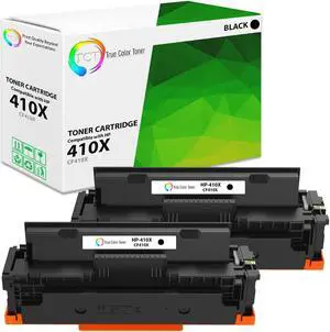 True Color Toner 410X Black Toner Cartridge 2 Pack - Premium Compatible Replacement for HP 410X CF410X Black High Yield Works With HP LaserJet Pro M452DN M452DW M452NW MFP M477FDN MFP M477
