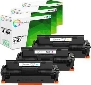 True Color Toner 410X Color Toner Cartridge 3 Pack - Premium Compatible Replacement for HP 410X CF411X CF412X CF413X High Yield Works With HP LaserJet Pro M452DN M452DW M452NW