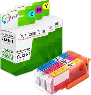 True Color Toner CLI251 Color Ink Cartridge 3 Pack - Premium Compatible Replacement for Canon CLI-251 CLI251 Works With Canon Pixma MX922 MG5420 MG6320 MX722 IP7220 MG5422