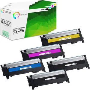 True Color Toner 409S Toner Cartridge 5 Pack - Premium Compatible Replacement for Samsung CLT-409S Works With Samsung CLP-315 315W 310 CLX-3170