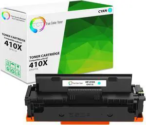 True Color Toner 410X Cyan Toner Cartridge - Premium Compatible Replacement for HP 410X CF411X High Yield Works With HP LaserJet Pro M452DN M452DW M452NW MFP M477FDN MFP M477