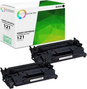 True Color Toner 121 Toner Cartridge 2 Pack - Premium Compatible Replacement for Canon 121 3252C001 Black Works With Canon ImageClass D1650 D1620
