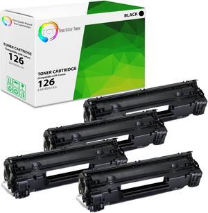 True Color Toner 126 Toner Cartridge 4 Pack - Premium Compatible Replacement for Canon 126 3483B001AA Black Works With Canon Imageclass LBP 6200D 6200DW 6230D 6230DW