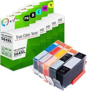 True Color Toner 564XL Ink Cartridge 5 Pack - Premium Compatible Replacement for HP 564XL 546 XL Works With HP Photosmart 5511 5512 5514 5515 5520 5522 5524 5525