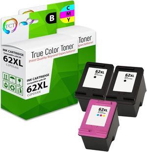 True Color Toner 62XL Ink Cartridge 3 Pack - Premium Compatible Replacement for HP 62XL 62 XL Works With HP Envy 5640 5642 5643 OfficeJet 5745 5740