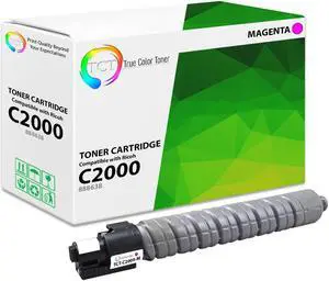True Color Toner C2000 Magenta Toner Cartridge - Premium Compatible Replacement for Ricoh Aficio C2000 888638 Magenta Works With Ricoh Aficio MP C2000 C2500 MP C3000 DSC525 DSC530