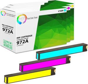 True Color Toner 972A Color Ink Cartridge 3 Pack - Premium Compatible Replacement for HP 972A Works With HP PageWide Pro 352dw 377dw 452dn 477dn 477dw 552dw 577z
