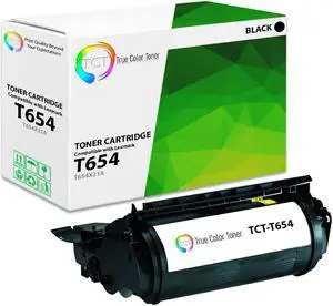 True Color Toner Premium Compatible Toner Cartridge Replacement for Lexmark T654 T654X21A Black Extra High Yield Works With Lexmark T654 T656