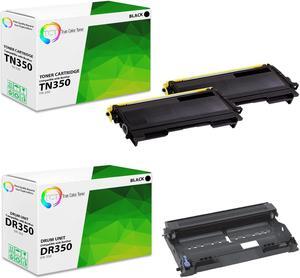 True Color Toner TN350 Toner Cartridge 2 Pack and DR350 Drum Unit - Premium Compatible Replacements for Brother HL-2030 2070N DCP-7020 FAX-2820 2825 2920 MFC-7220 True Color Toner TN350 Toner Cartridge 2 Pack and DR350 Drum Unit - Premium Compatible Replacements for Brother HL-2030 2070N DCP-7020 FAX-2820 2825 2920 MFC-7220